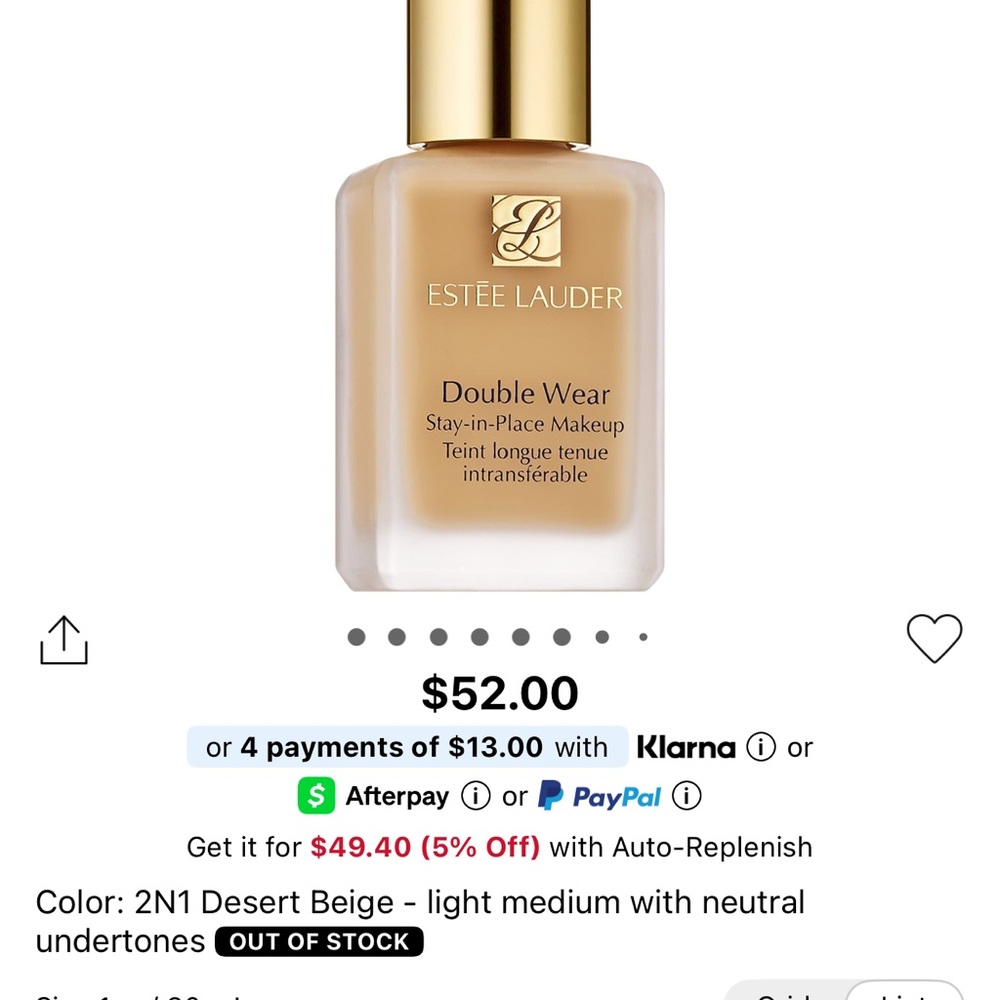🆕 Estee Lauder Double Wear Foundation - Creamy Beige